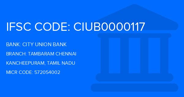 City Union Bank (CUB) Tambaram Chennai Branch IFSC Code
