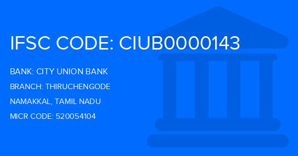 City Union Bank (CUB) Thiruchengode Branch IFSC Code