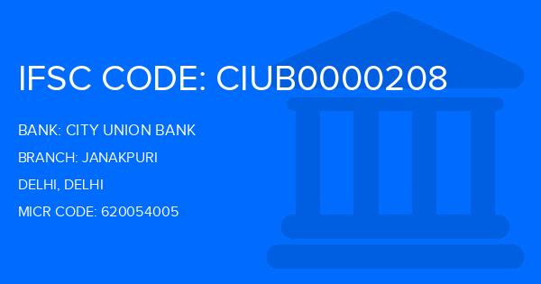 City Union Bank (CUB) Janakpuri Branch IFSC Code