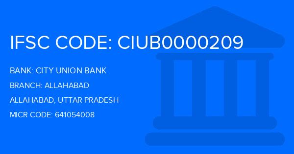 City Union Bank (CUB) Allahabad Branch IFSC Code