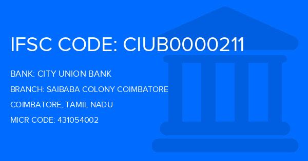 City Union Bank (CUB) Saibaba Colony Coimbatore Branch IFSC Code