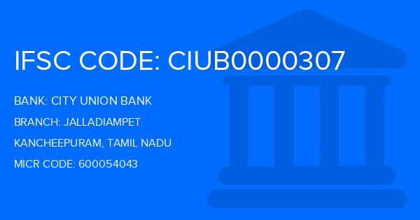 City Union Bank (CUB) Jalladiampet Branch IFSC Code