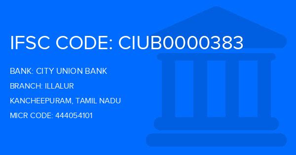 City Union Bank (CUB) Illalur Branch IFSC Code