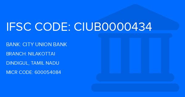 City Union Bank (CUB) Nilakottai Branch IFSC Code