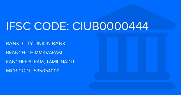 City Union Bank (CUB) Thimmavaram Branch IFSC Code