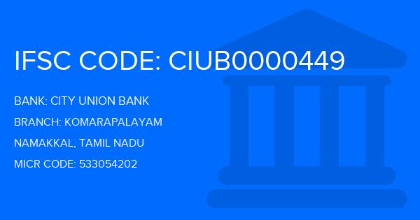 City Union Bank (CUB) Komarapalayam Branch IFSC Code