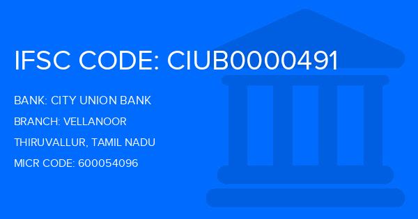 City Union Bank (CUB) Vellanoor Branch IFSC Code