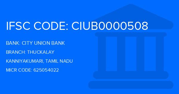 City Union Bank (CUB) Thuckalay Branch IFSC Code