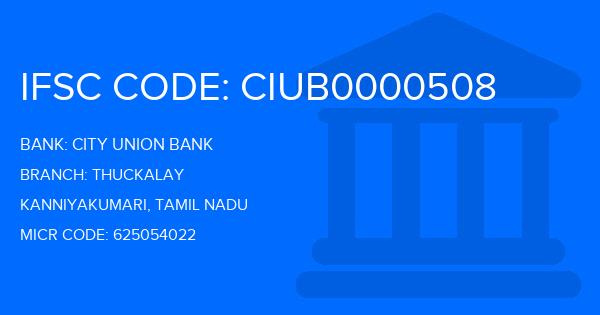 City Union Bank (CUB) Thuckalay Branch IFSC Code