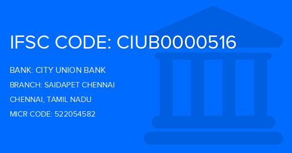 City Union Bank (CUB) Saidapet Chennai Branch IFSC Code
