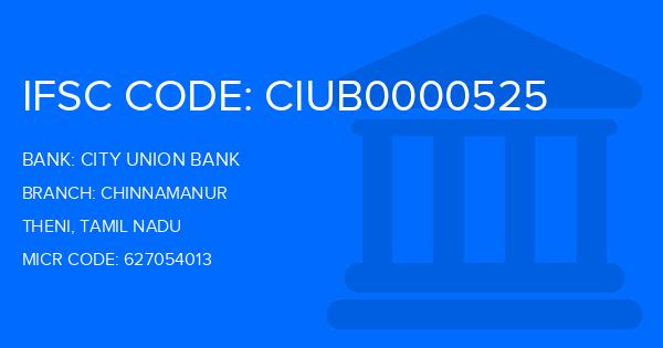 City Union Bank (CUB) Chinnamanur Branch IFSC Code