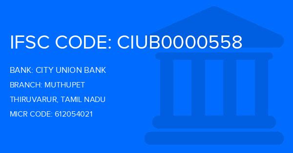 City Union Bank (CUB) Muthupet Branch IFSC Code