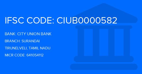 City Union Bank (CUB) Surandai Branch IFSC Code