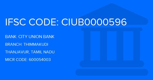 City Union Bank (CUB) Thimmakudi Branch IFSC Code