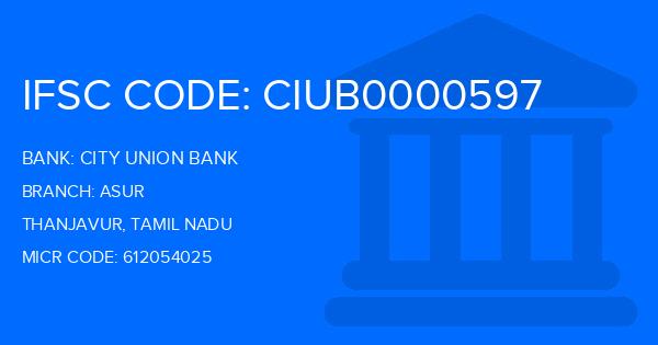 City Union Bank (CUB) Asur Branch IFSC Code