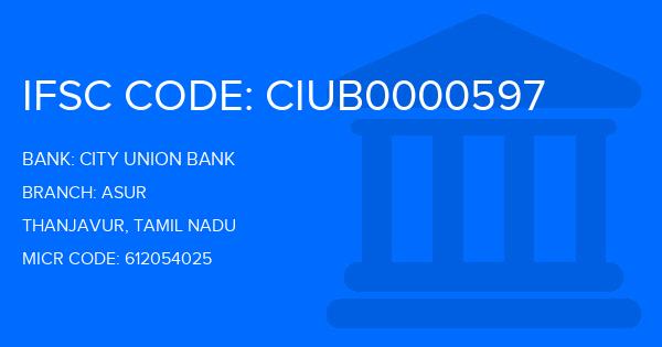 City Union Bank (CUB) Asur Branch IFSC Code