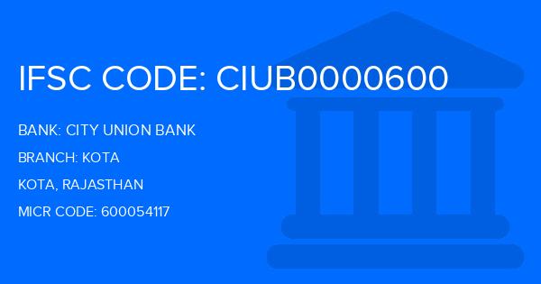 City Union Bank (CUB) Kota Branch IFSC Code