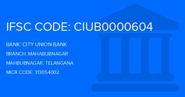 City Union Bank (CUB) Mahabubnagar Branch IFSC Code