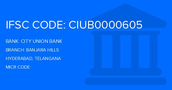City Union Bank (CUB) Banjara Hills Branch IFSC Code