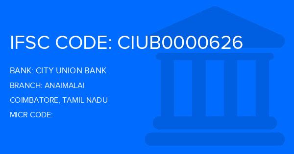 City Union Bank (CUB) Anaimalai Branch IFSC Code