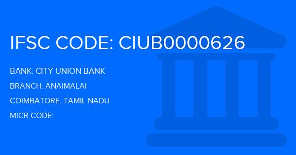 City Union Bank (CUB) Anaimalai Branch IFSC Code