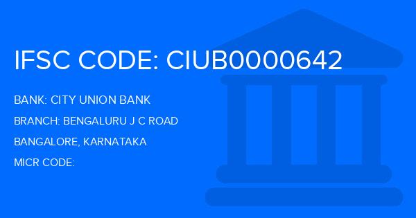 City Union Bank (CUB) Bengaluru J C Road Branch IFSC Code