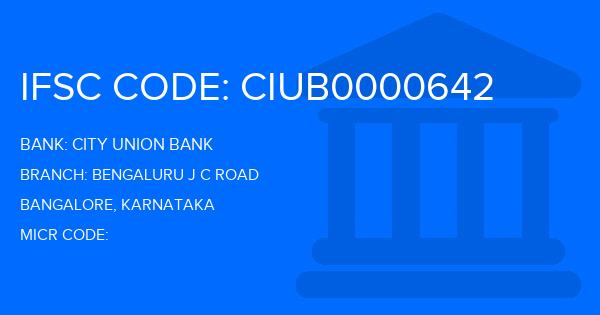 City Union Bank (CUB) Bengaluru J C Road Branch IFSC Code