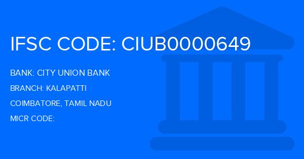 City Union Bank (CUB) Kalapatti Branch IFSC Code