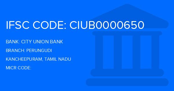 City Union Bank (CUB) Perungudi Branch IFSC Code