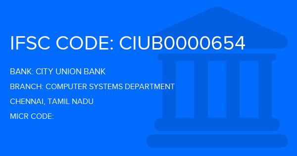 City Union Bank (CUB) Computer Systems Department Branch IFSC Code