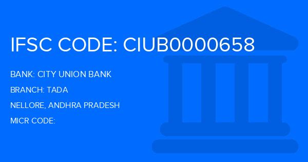 City Union Bank (CUB) Tada Branch IFSC Code