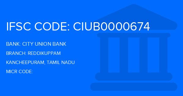 City Union Bank (CUB) Reddikuppam Branch IFSC Code