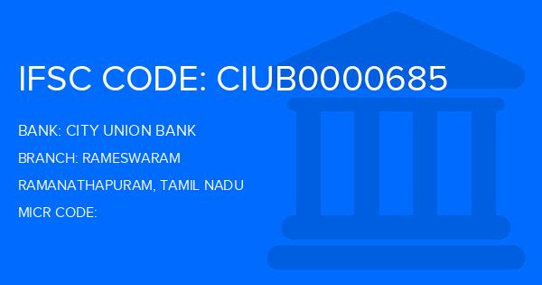 City Union Bank (CUB) Rameswaram Branch IFSC Code