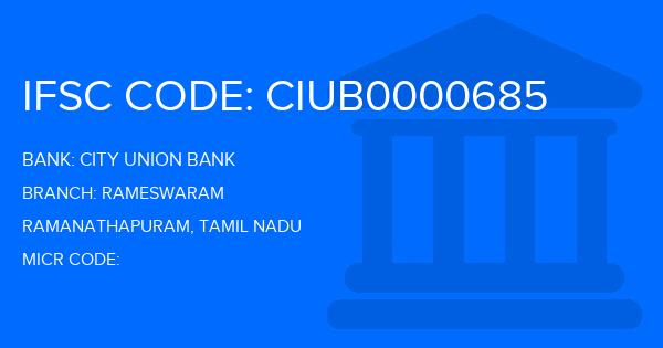 City Union Bank (CUB) Rameswaram Branch IFSC Code