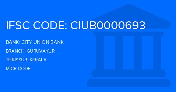 City Union Bank (CUB) Guruvayur Branch IFSC Code