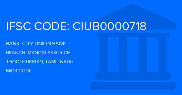 City Union Bank (CUB) Mangalakkurichi Branch IFSC Code