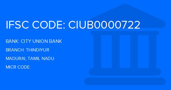 City Union Bank (CUB) Thindiyur Branch IFSC Code