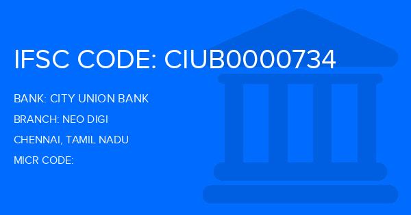 City Union Bank (CUB) Neo Digi Branch IFSC Code