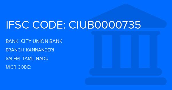 City Union Bank (CUB) Kannanderi Branch IFSC Code