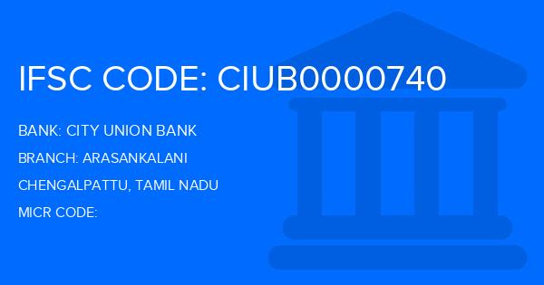 City Union Bank (CUB) Arasankalani Branch IFSC Code