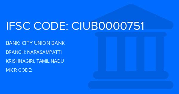 City Union Bank (CUB) Narasampatti Branch IFSC Code