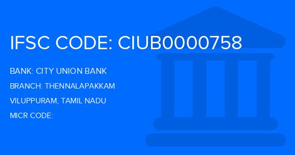 City Union Bank (CUB) Thennalapakkam Branch IFSC Code
