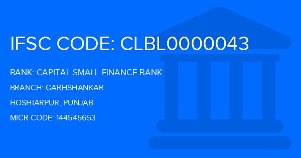 Capital Small Finance Bank Garhshankar Branch IFSC Code