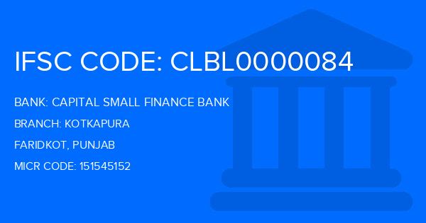 Capital Small Finance Bank Kotkapura Branch IFSC Code