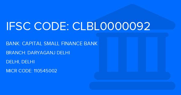 Capital Small Finance Bank Daryaganj Delhi Branch IFSC Code