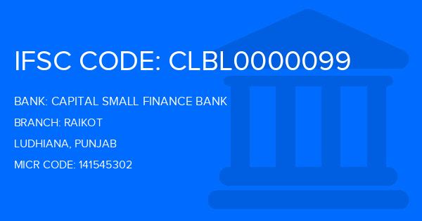 Capital Small Finance Bank Raikot Branch IFSC Code