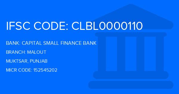 Capital Small Finance Bank Malout Branch IFSC Code