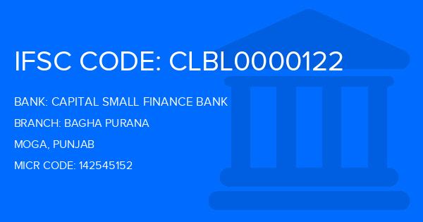 Capital Small Finance Bank Bagha Purana Branch IFSC Code