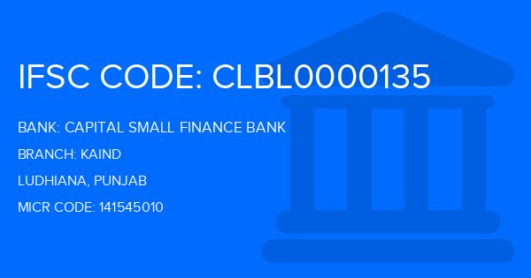 Capital Small Finance Bank Kaind Branch IFSC Code