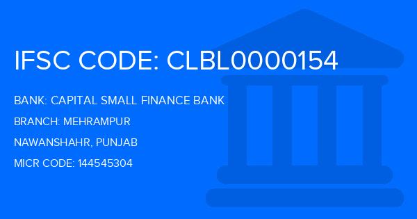 Capital Small Finance Bank Mehrampur Branch IFSC Code